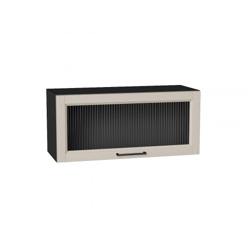 358*800*Шкаф верхний горизонтальный остекленный Сканди Cream Silkwood/Graphite