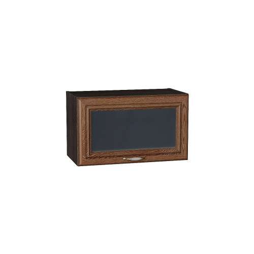 358*600* Шкаф верхний горизонтальный остекленный Шале Brown Dreamline Graphite