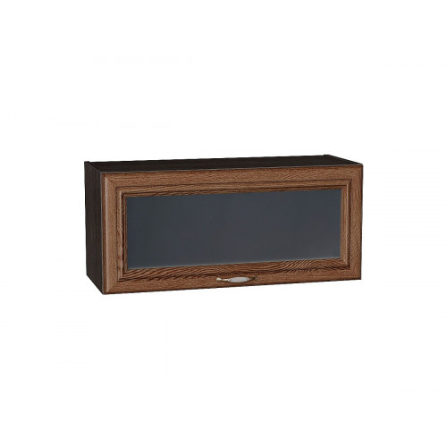 358*800* Шкаф верхний горизонтальный остекленный Шале Brown Dreamline Graphite