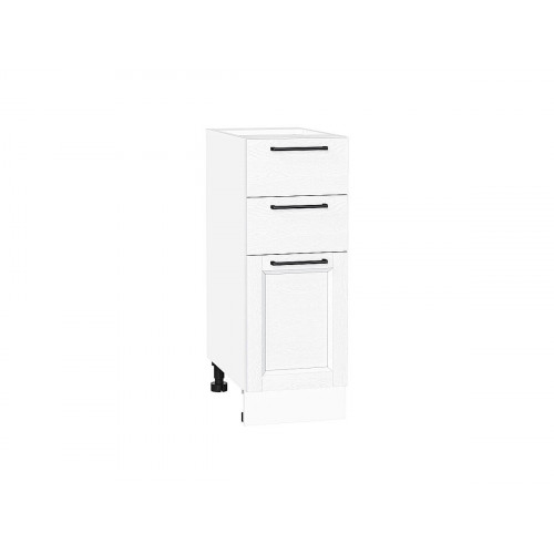 816*300*Шкаф нижний с 3-мя ящиками Сканди White Silkwood/Белый
